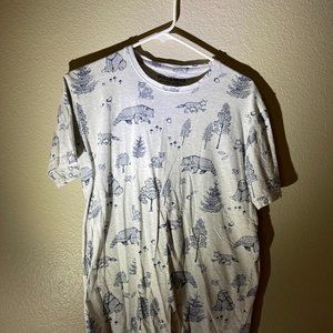 Pull&Bear Large Graphic Tee - Bears and Acorns